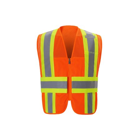 2W INTERNATIONAL Orange Contrast DOT Style Vest, 4X-Large/5X-Large, Orange, Class 2 DS325C-2 4XL/5XL